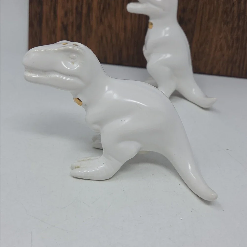 Threshold T-Rex Dinosaur Salt & Pepper Shakers Ceramic Retired - 3